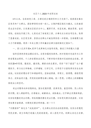 社区个人2023年述职总结.docx