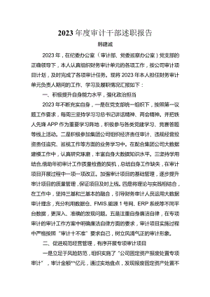2023年度审计干部述职报告之四.docx