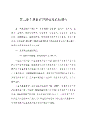 第二批主题教育开展情况总结.docx