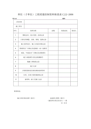 附表6单位工程质量控制资料核查记录市政基础.docx