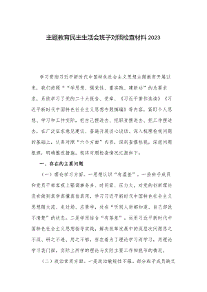 主题教育民主生活会班子对照检查材料2023.docx