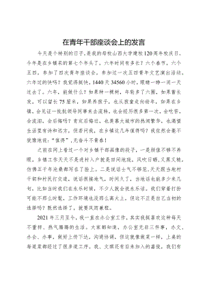 在青年干部座谈会上的发言.docx