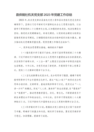 党支部2023年党建工作总结（供销社2700字）.docx
