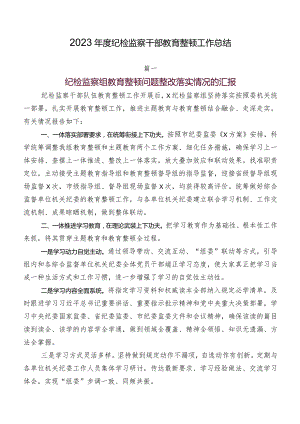 2023年度纪检监察干部教育整顿工作总结.docx