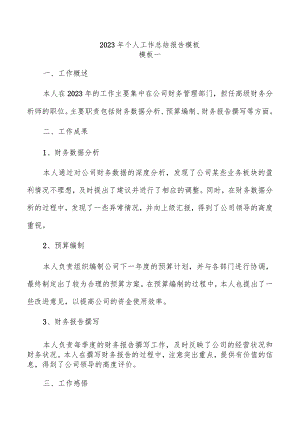 2023年个人工作总结报告模板.docx