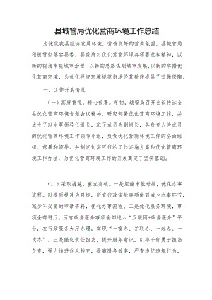 县城管局优化营商环境工作总结.docx