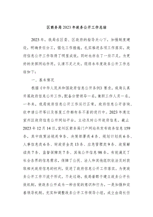 区商务局2023年政务公开工作总结.docx