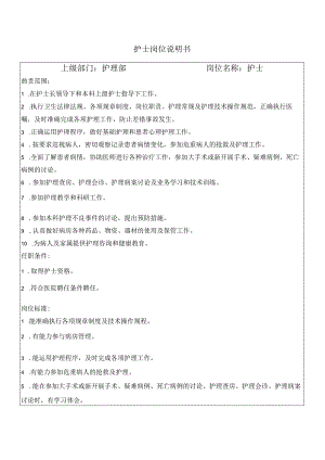护士岗位说明书.docx