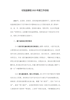 纪检监察组2023年度工作总结.docx