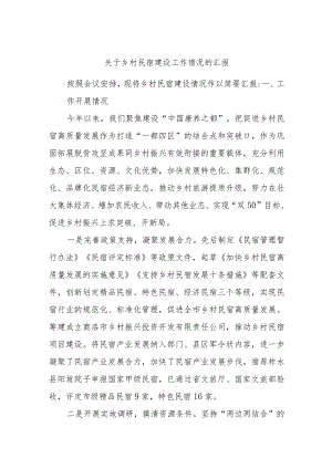 关于乡村民宿建设工作情况的汇报.docx