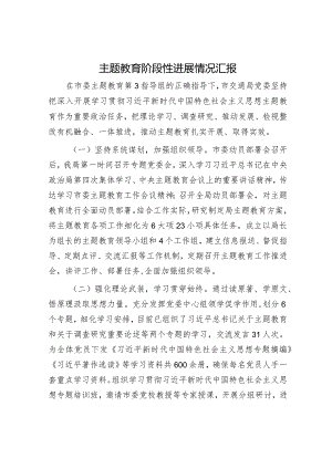 主题教育阶段性进展情况汇报.docx