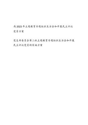 党委党支部2023年度专题组织生活会和开展民主评议党员方案2篇.docx