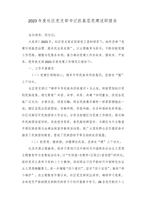 2023年度社区党支部书记抓基层党建述职报告（2篇）.docx