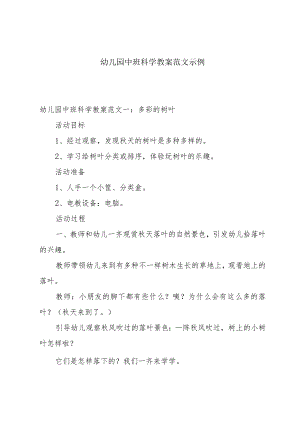 幼儿园中班科学教案范文示例.docx