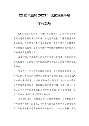 XX市气象局2023年优化营商环境工作总结.docx