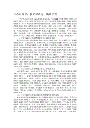 中心组发言：树立和践行正确政绩观.docx