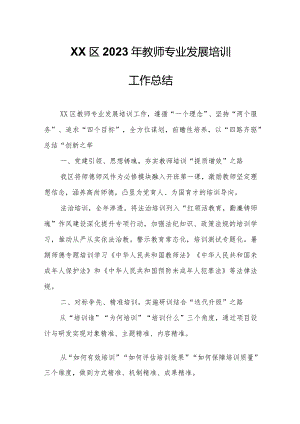 XX区2023年教师专业发展培训工作总结.docx