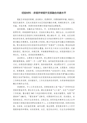 经验材料：多措并举提升支部融合共建水平.docx