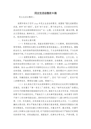 民主生活会整改6篇.docx