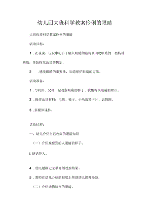 最新整理幼儿园大班科学教案《伶俐的眼睛》.docx