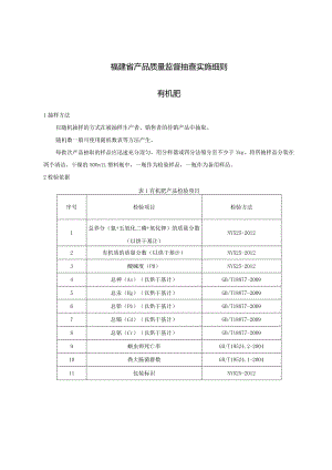 福建省产品质量监督抽查实施细则有机肥.docx