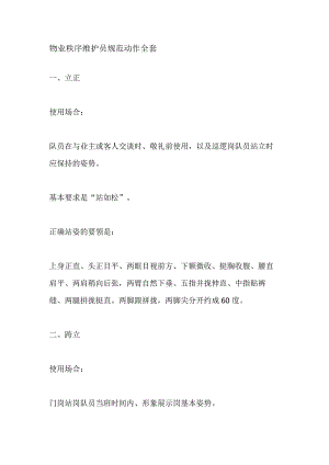 物业秩序维护员规范动作全套.docx