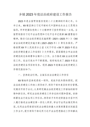乡镇2023年度法治政府建设工作报告.docx