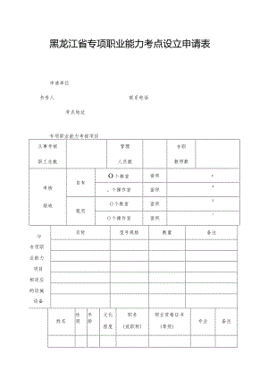 黑龙江省专项职业能力考点设立申请表.docx