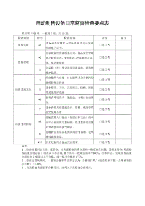 自动制售设备日常监督检查要点表.docx
