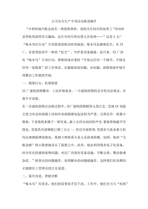 公司安全生产专项活动报道稿件.docx