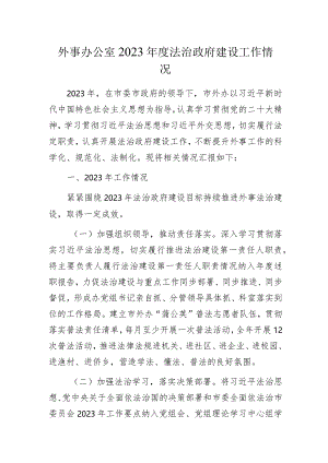外事办公室2023年度法治政府建设工作情况.docx