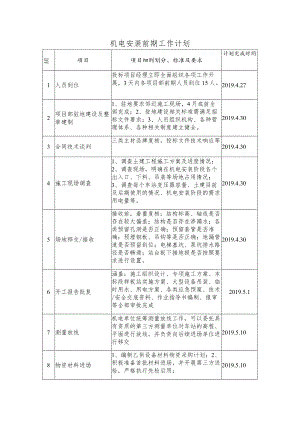 5号线机电安装前期工作计划.docx