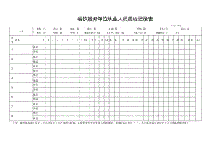 餐饮服务单位从业人员晨检记录表.docx