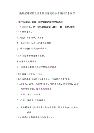 慢性尿滞留经耻骨上膀胱穿刺造瘘术日间手术流程.docx