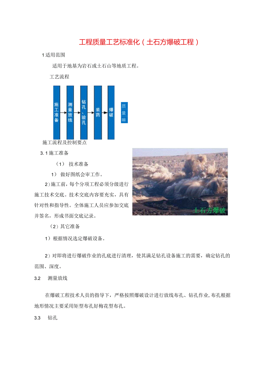 建筑工程质量工艺标准化（土石方爆破工程）.docx_第1页