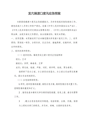 龙亢镇渡口度汛应急预案.docx