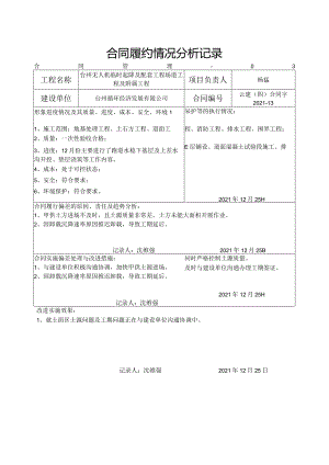 主合同履约情况分析记录-台州机场（12月）.docx