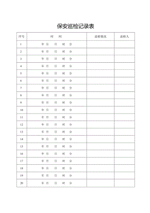 保安巡检记录表（完整版）.docx