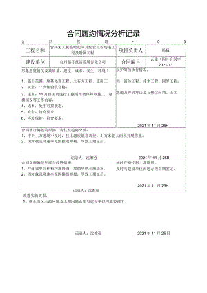 主合同履约情况分析记录-台州机场（11月）.docx