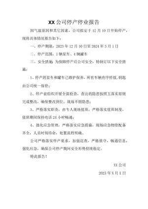 XX公司停产停业报告.docx