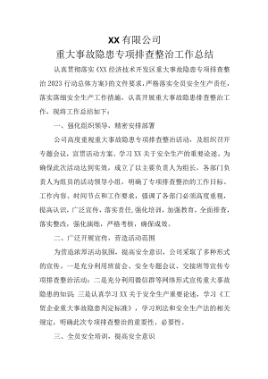 重大事故隐患专项排查整治工作总结.docx