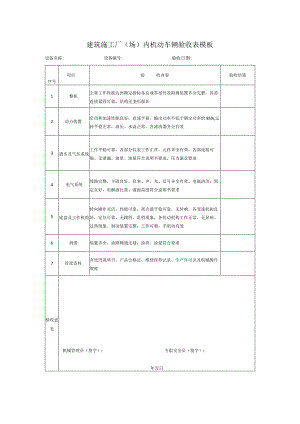 建筑施工厂（场）内机动车辆验收表模板.docx