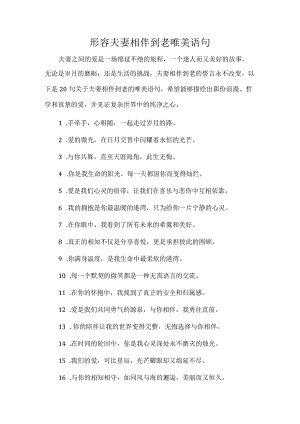 形容夫妻相伴到老唯美语句.docx