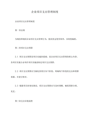 企业项目支出管理制度.docx