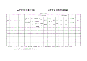 矿区服务事业部高空坠物隐患排查表.docx