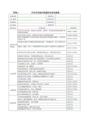 汽车式起重设备及压力容器检查表.docx