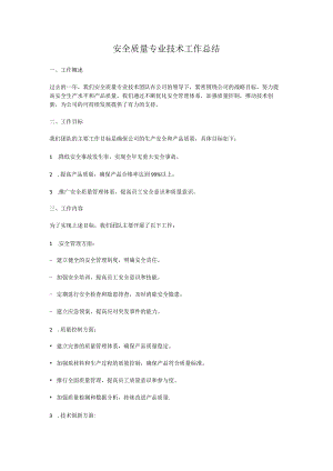 安全质量专业技术工作总结.docx