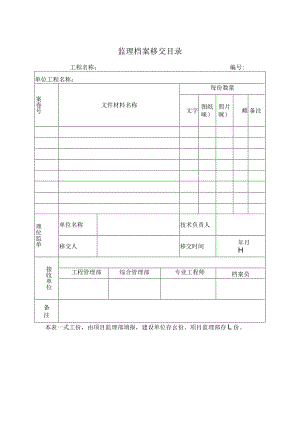 监理档案移交目录表.docx