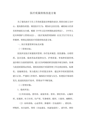 医疗质量持续改进方案.docx