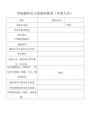学院临时出入校园审批表（外来人员）.docx